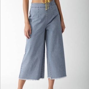 Spring Denim romantic wide legged pants (1X)